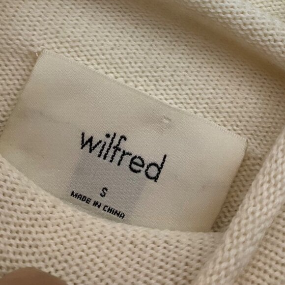 Aritzia Wilfred Small Beige Merino Wool Turtleneck Sweater Soft Knit Minimalist - Picture 5 of 9